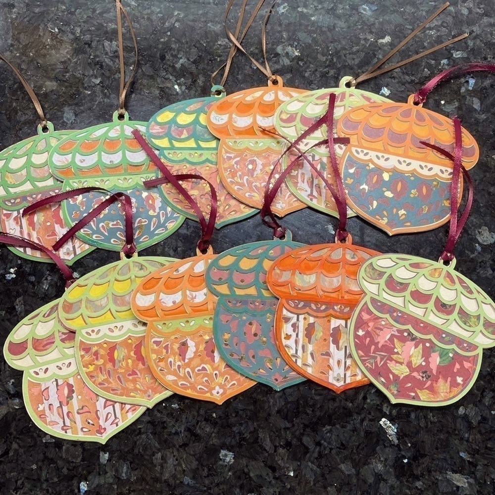 12 pcs Fall Gift or Hang Tags Fall Decor Acorns Handmade Gift Tags